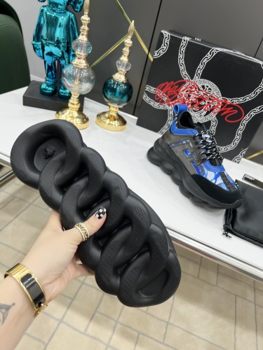 Versace Men Shoes Fashion Sneakers Luxury Brand with Original Box Top Quality Breathable Mens Sneakers Chain Reaction Multi-Color Rubber Suede  
