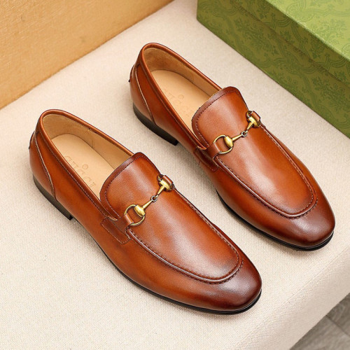 Gucci Mens Shoes Leather Design Luxury Brand Business Dress Shoes for Men with Original Box