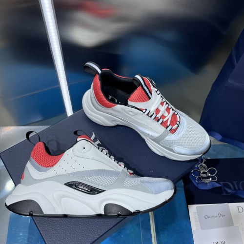 Dior Mens Shoes Sneakers Luxury Brand Breathable Design B22 SNEAKER Mesh with Smooth Calfskin with Original Box 3SN231YXX_H861
