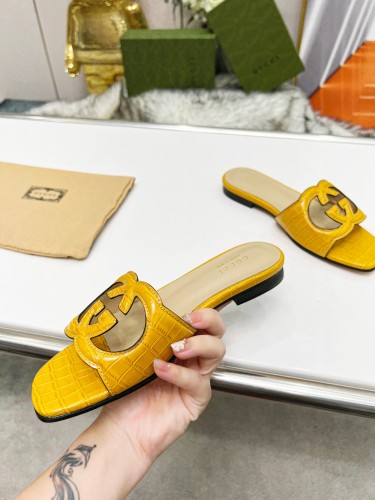 Gucci Womens Shoes Slippers Gucci WOMEN'S INTERLOCKING G CUT-OUT SANDAL Luxury Brand with Original Box 694451 US000 2535  