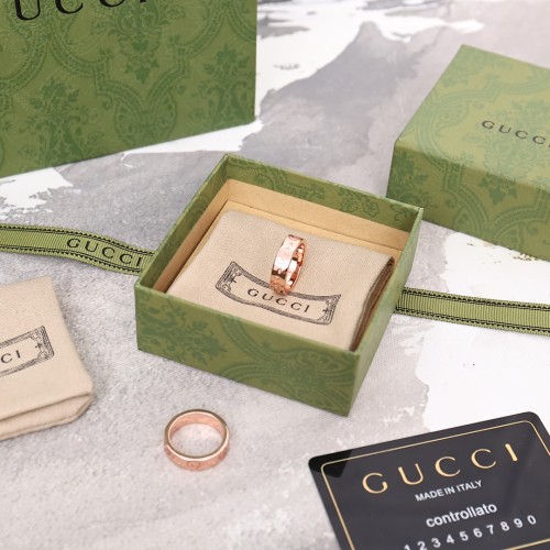 Gucci Luxury Men Womens Ring with Original Box