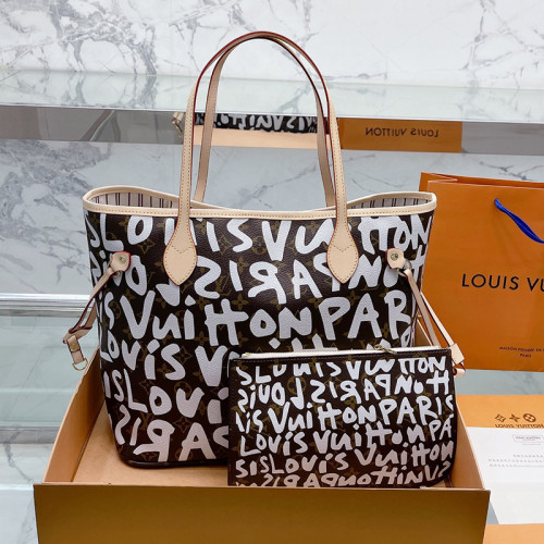 Louis Vuitton Womens Bags Handbags Luxury Brand Fashion Type NEVERFULL MM M21352 Silver Coated canvas