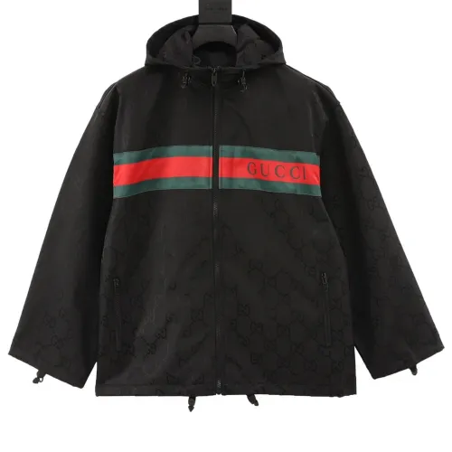 Gucci Men Womens Jackets Coat Luxury Brand Mens Jackets GG NYLON JACQUARD JACKET Top Quality   