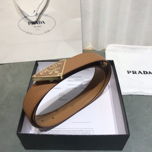 Prada Womens Belt Luxury Brand Fashion Women Belts with Original Box Saffiano Leather Belt 1CC369_053_F098L