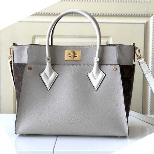 Louis Vuitton Womens Shoulder Bags Handbags Luxury Brand Fashion ON MY SIDE MM Twist calfskin and Monogram coated canvas M53823