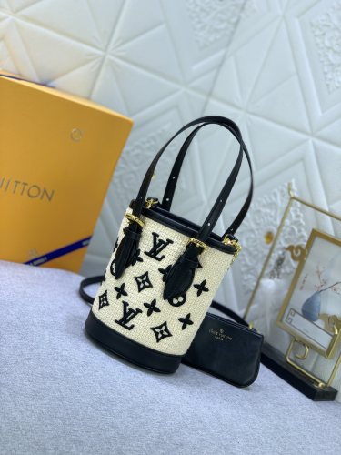 Louis Vuitton Womens Shoulder Bags Handbags Luxury Brand Nano Bucket Other Monogram Canvas M82418 Fashion  