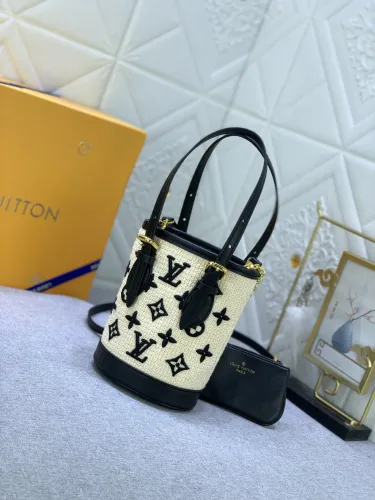 Louis Vuitton Womens Shoulder Bags Handbags Luxury Brand Nano Bucket Other Monogram Canvas M82418 Fashion  