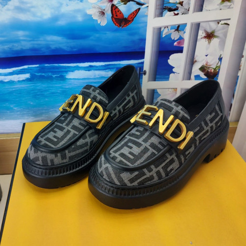 Fendi Womens Shoes Fashion Luxury Brand Fendi Fendigraphy Loafers with Original Box