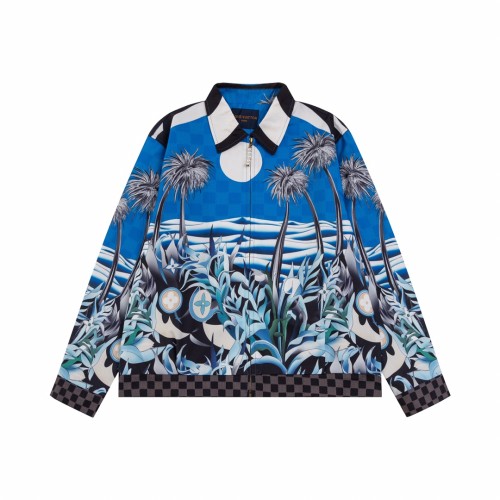 Louis Vuitton Men Womens Coat Jacket Luxury Brand Mens Jackets Printed Viscose Blouson 1AFQCF Top Quality   