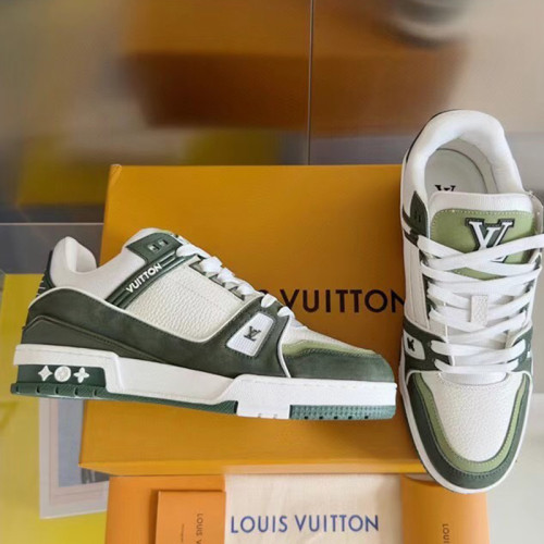 Louis Vuitton Mens Shoes Fashion Sneakers Design Luxury Brand LV TRAINER SNEAKER 1ABLVV Mix of materials with Original Box 1ABLUR  