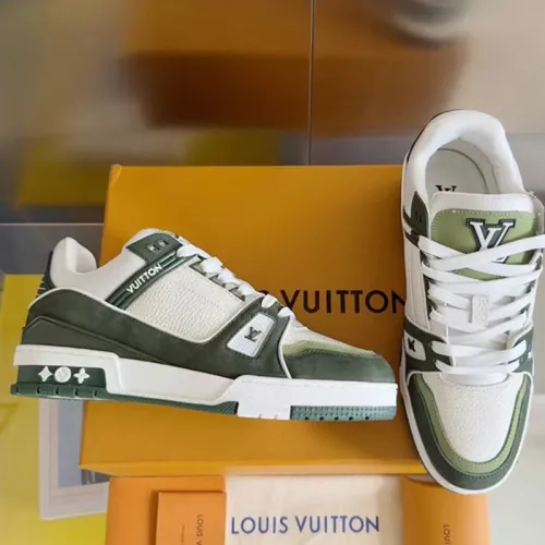 Louis Vuitton Mens Shoes Fashion Sneakers Design Luxury Brand LV TRAINER SNEAKER 1ABLVV Mix of materials with Original Box 1ABLUR  