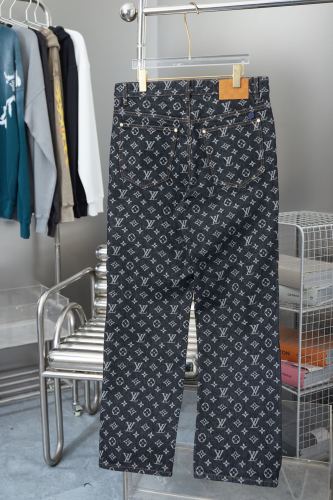 Louis Vuitton Luxury Brand Women Mens Pant Jeans Monogram Jacquard Denim Skate Pants 1AFX30   