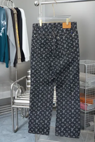 Louis Vuitton Luxury Brand Women Mens Pant Jeans Monogram Jacquard Denim Skate Pants 1AFX30   