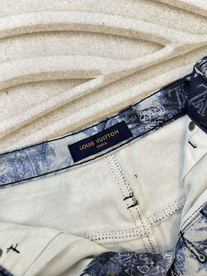 Louis Vuitton Luxury Brand Women Mens Pant Short Jeans   