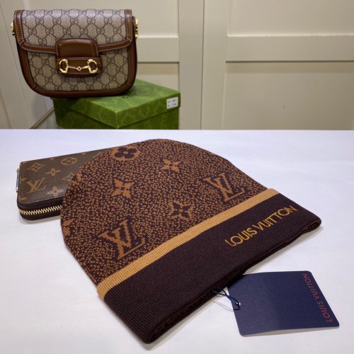 Louis Vuitton Womens Mens Cap Knit Hat Luxury Brand with Original Box  