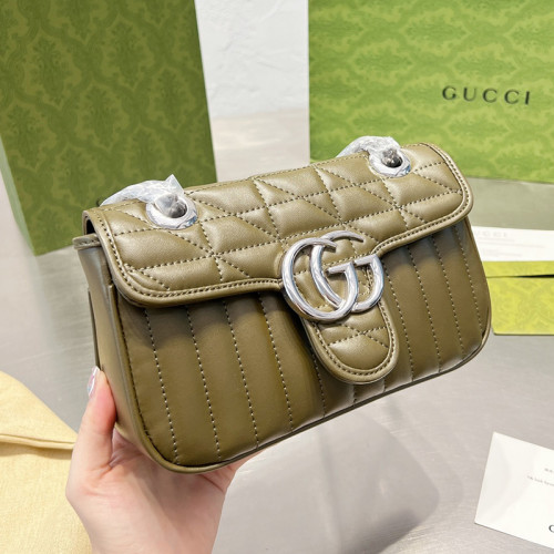 Gucci Womens Bags Shoulder Messenger Bag Luxury Brand Gucci GG Marmont matelassé small bag with Original Box 443497 DTDIT 9022