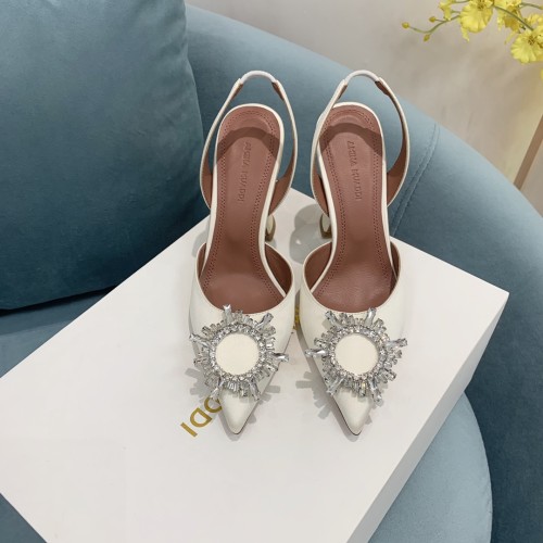 Amina Muaddi Womens Shoes Sandals Slippers Luxury Brand Fashion Pumps for Women with Original Box 9cm Heel