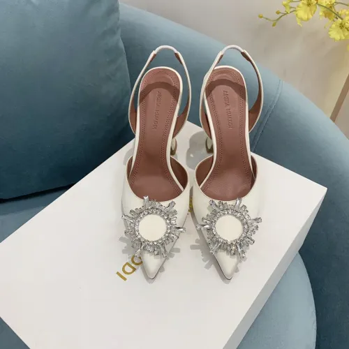 Amina Muaddi Womens Shoes Sandals Slippers Luxury Brand Fashion Pumps for Women with Original Box 9cm Heel