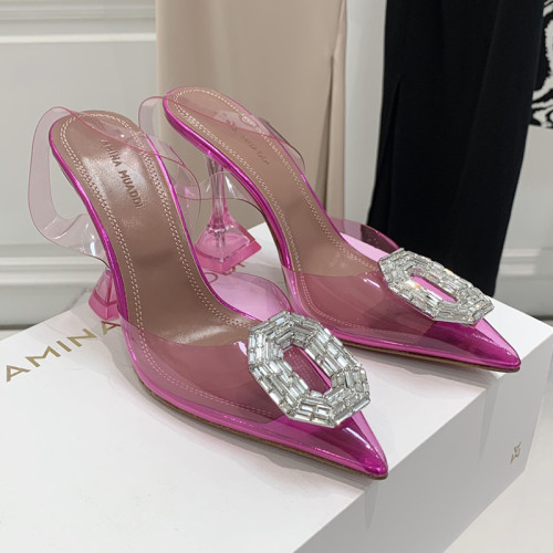 Amina Muaddi Womens Shoes Sandals Slippers Luxury Brand Fashion Pumps for Women with Original Box 9cm Heel