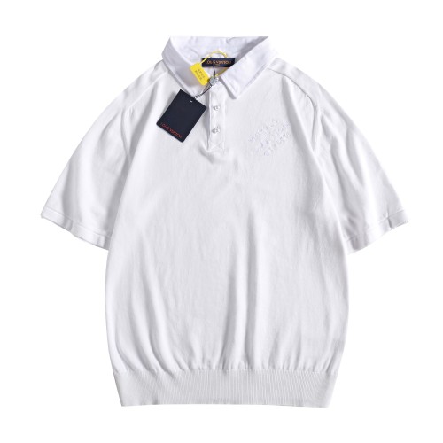 Louis Vuitton Luxury Brand Men Womens Short Sleeve T-Shirt Embroidered Short-Sleeved Cotton Blend Polo Shirt 1AFQQJ   