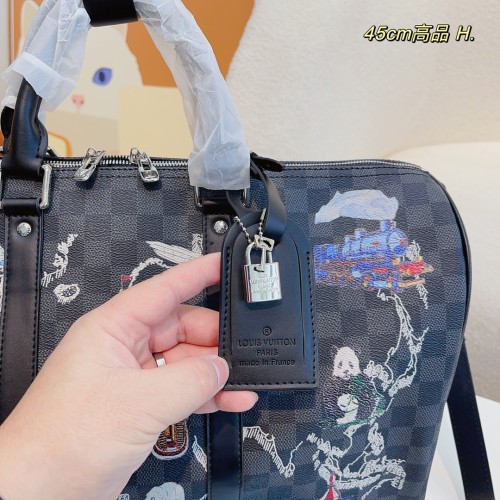 Louis Vuitton Womens and Mens Unisex Bags Luxury Brand LV Keepall Bandoulière 45 Fashion Design Travel Bag