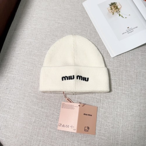 Miumiu Womens Cap Knit Hat Luxury Brand with Original Box  