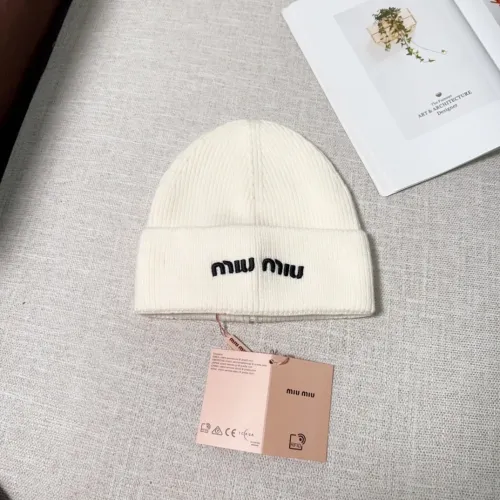 Miumiu Womens Cap Knit Hat Luxury Brand with Original Box  