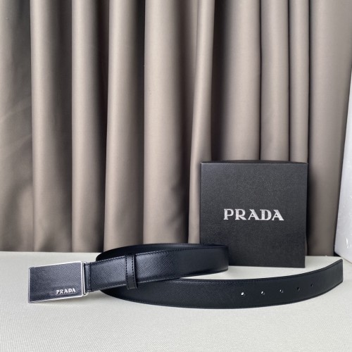 Prada Mens Belt Luxury Brand Fashion Men Belts with Original Box Saffiano Leather Belt