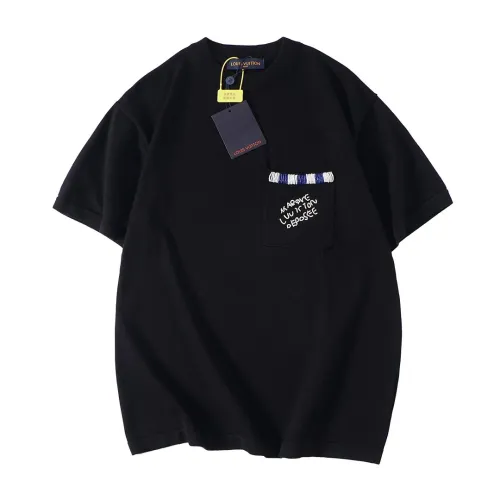 Louis Vuitton Luxury Brand Men Womens Short Sleeve T-Shirt Embellished Short-Sleeved Cotton Crewneck 1AFRJG   