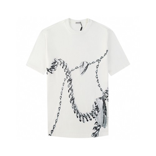 Burberry Luxury Brand Women Mens Short Sleeve T-Shirt Shield Hardware Cotton T-shirt   