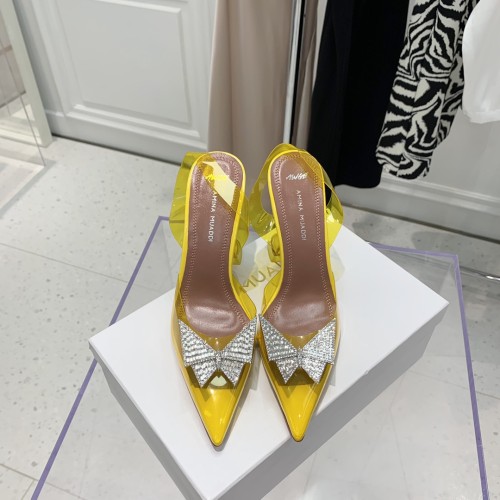 Amina Muaddi Womens Shoes Sandals Slippers Luxury Brand Fashion Pumps for Women with Original Box 9cm Heel