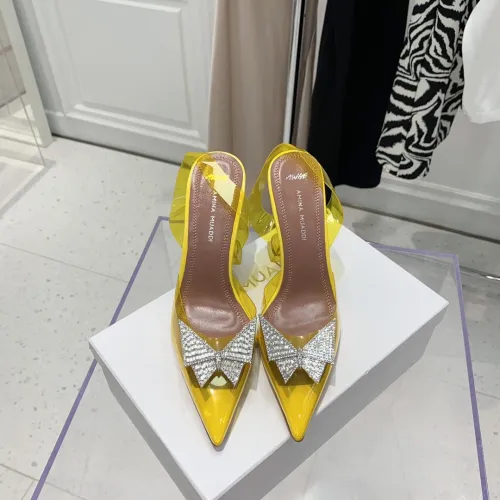 Amina Muaddi Womens Shoes Sandals Slippers Luxury Brand Fashion Pumps for Women with Original Box 9cm Heel
