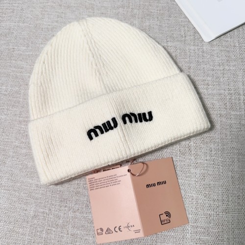 Miumiu Womens Cap Knit Hat Luxury Brand with Original Box  