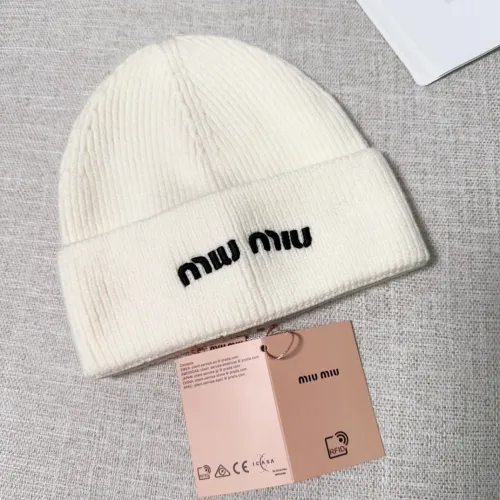 Miumiu Womens Cap Knit Hat Luxury Brand with Original Box  