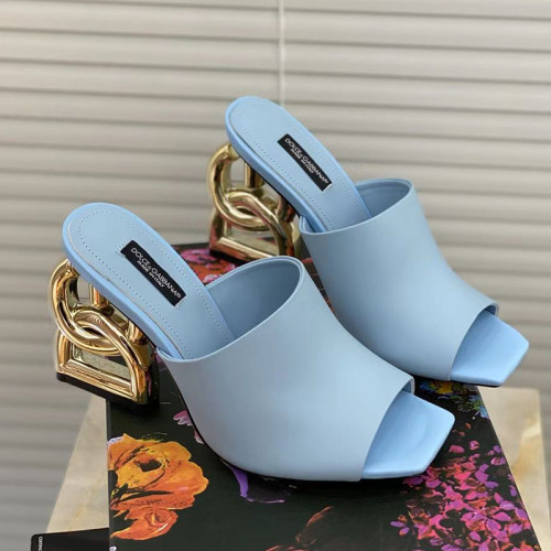 Dolce&Gabbana Womens Shoes Sandals Slippers Luxury Brand Fashion leather sandals with DG Pop 9cm heel with Original Box Whatsapp 