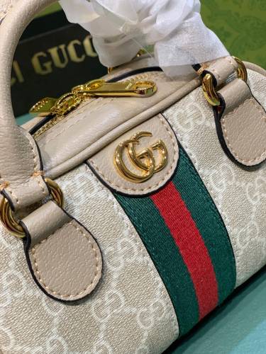 Gucci Womens Bags Shoulder HandBags Luxury Brand Gucci Ophidia mini GG top handle bag with Interlocking G with Original Box 724606 FABEX 9642
