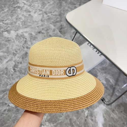 Dior Womens Bucket Hat Straw Hat Luxury Brand Design Dior Cap with Original Box  