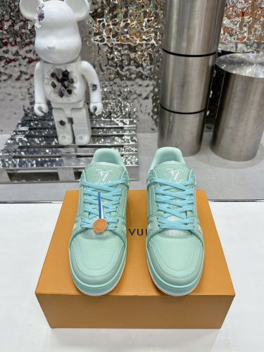 Louis Vuitton Mens Shoes Fashion Sneakers Design Luxury Brand LV TRAINER SNEAKER 1ABLVV Mix of materials with Original Box 1ABLUR  
