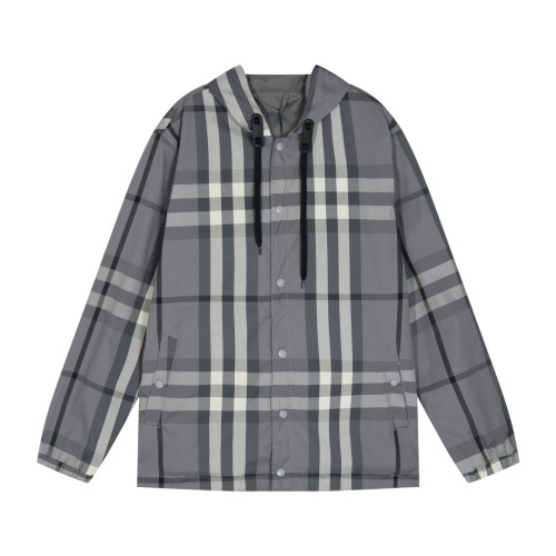 Burberry Women Mens Hoodie Coat Luxury Brand Mens Reversible Check Jacket Top Quality   
