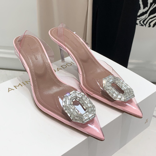 Amina Muaddi Womens Shoes Sandals Slippers Luxury Brand Fashion Pumps for Women with Original Box 9cm Heel