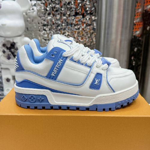 Louis Vuitton Mens Shoes Fashion Sneakers Design Luxury Brand LV TRAINER SNEAKER 1ABLVV Mix of materials with Original Box 1ABLUR  