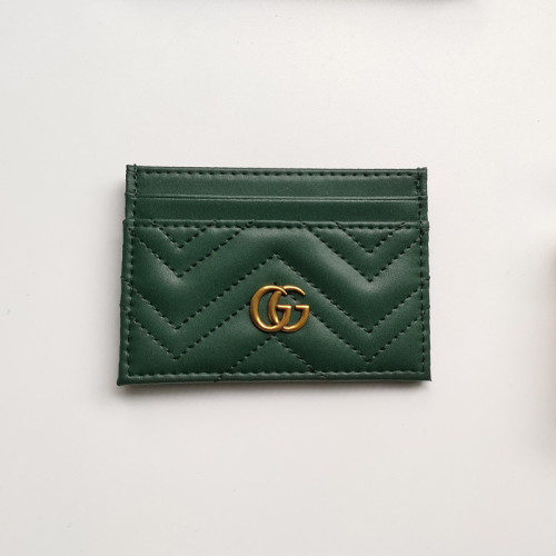 Gucci Womens Bag Wallets Card Holder Luxury Brand Black Leather GG Marmont Card Case with Original Box
