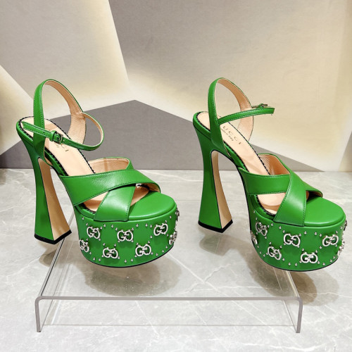 Gucci Womens Shoes Sandals 15cm Heel Luxury Brand with Original Box 730022 US000 7519 Women's Interlocking G sandal in leather Whatsapp 