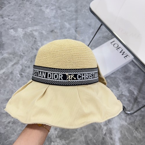 Dior Womens Bucket Hat Straw Hat Luxury Brand Design Dior Cap with Original Box  