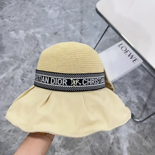 Dior Womens Bucket Hat Straw Hat Luxury Brand Design Dior Cap with Original Box  