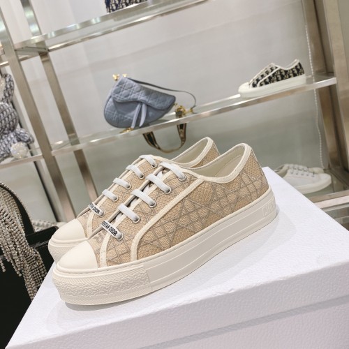 Dior Womens Shoes Fashion Sneakers WALK'N'DIOR SNEAKER Cotton Canvas Luxury Brand with Original Box Whatsapp 