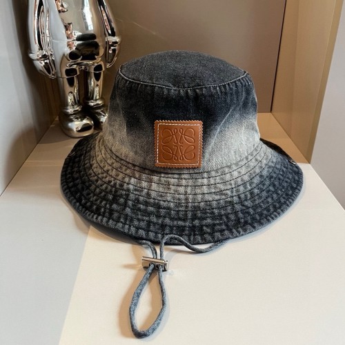 Loewe Men Womens Denim Bucket Hat Luxury Brand Design Loewe Hats with Original Box  