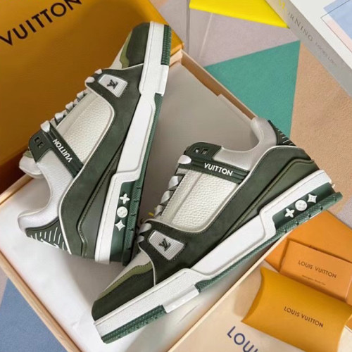 Louis Vuitton Mens Shoes Fashion Sneakers Design Luxury Brand LV TRAINER SNEAKER 1ABLVV Mix of materials with Original Box 1ABLUR  