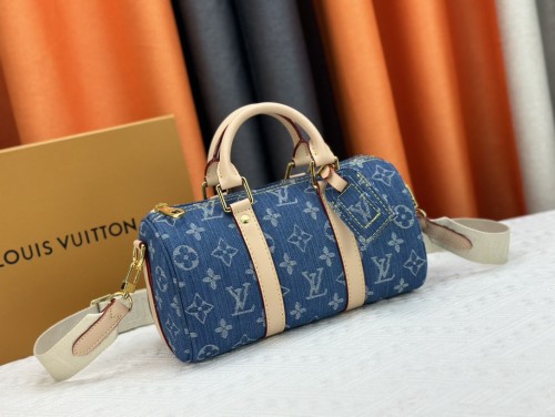 Louis Vuitton Womens and Mens Unisex Bags Luxury Brand LV Keepall Bandoulière 25 Fashion Design Travel Bag