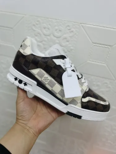 Louis Vuitton Mens Shoes Fashion Sneakers Design Luxury Brand LV TRAINER SNEAKER Mix of materials with Original Box 1A9JI9